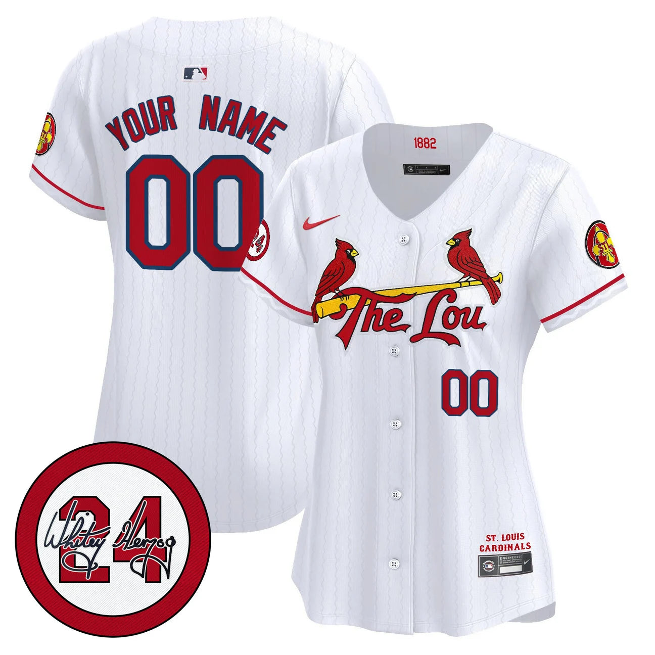 St. Louis Cardinals Whitey Herzog Patch Vapor Premier Limited Custom Jersey - All Stitched