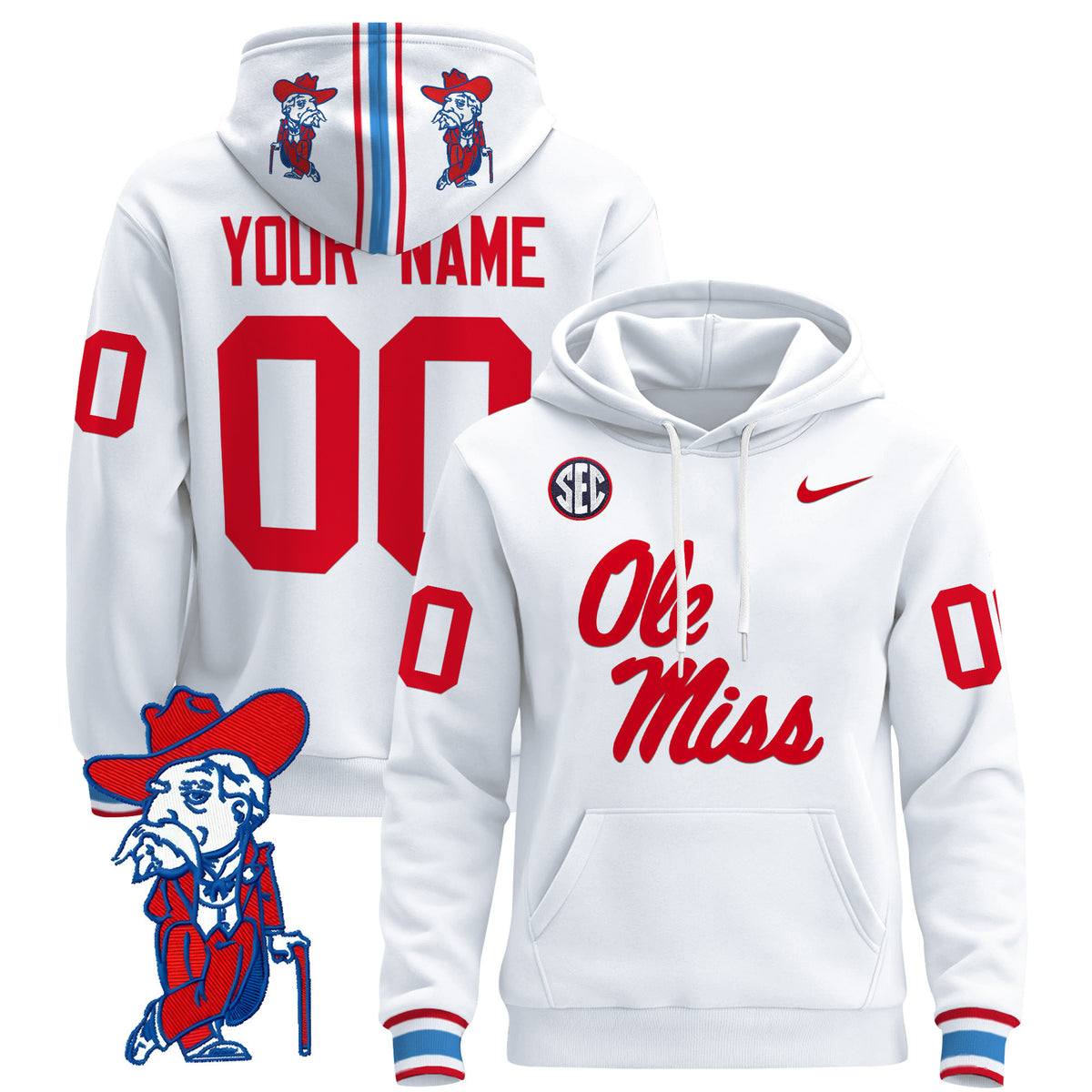 Ole Miss Rebels 2026 Custom Pullover Hoodie V2 - All Stitched