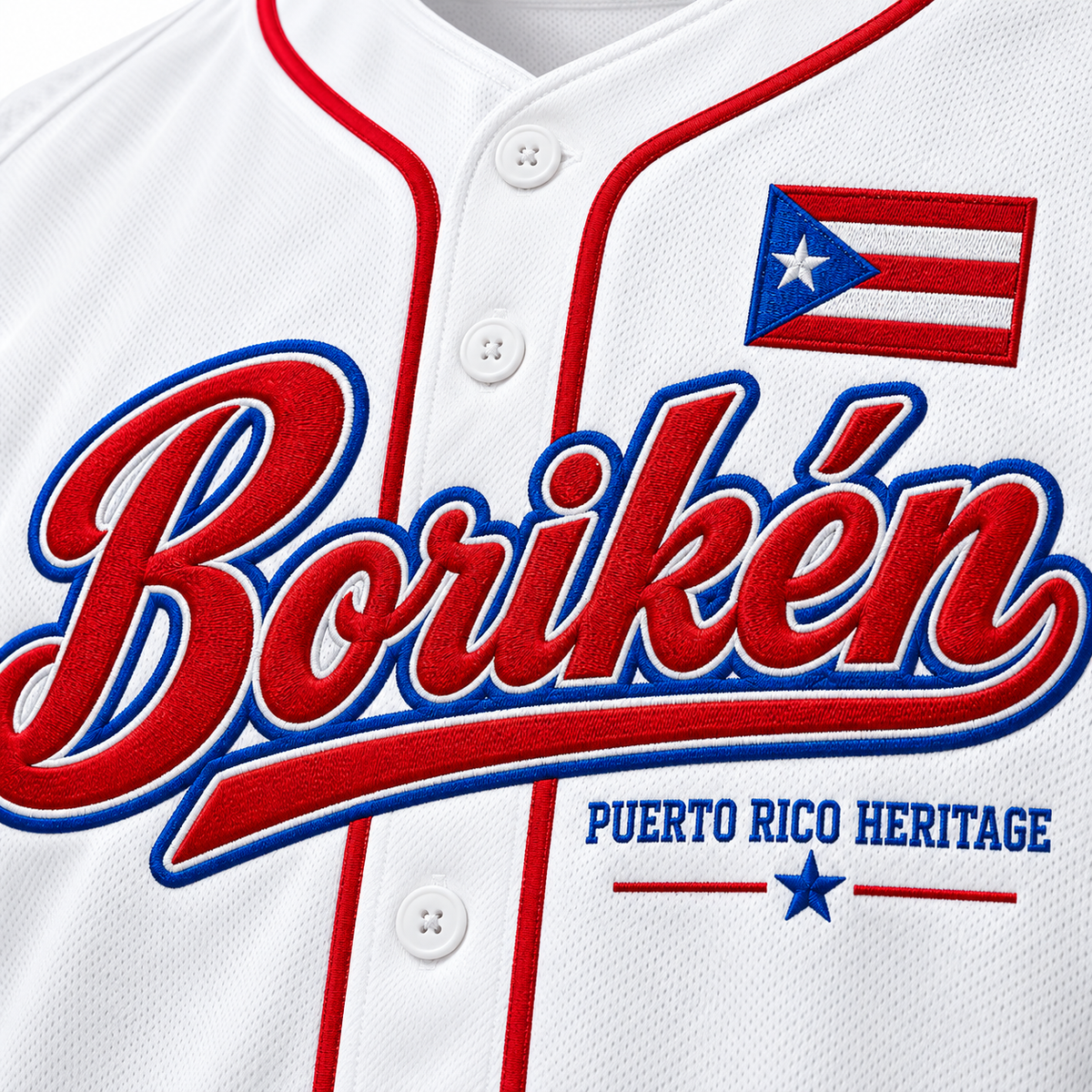 Puerto Rico Heritage Custom Baseball Jersey – All Stitched