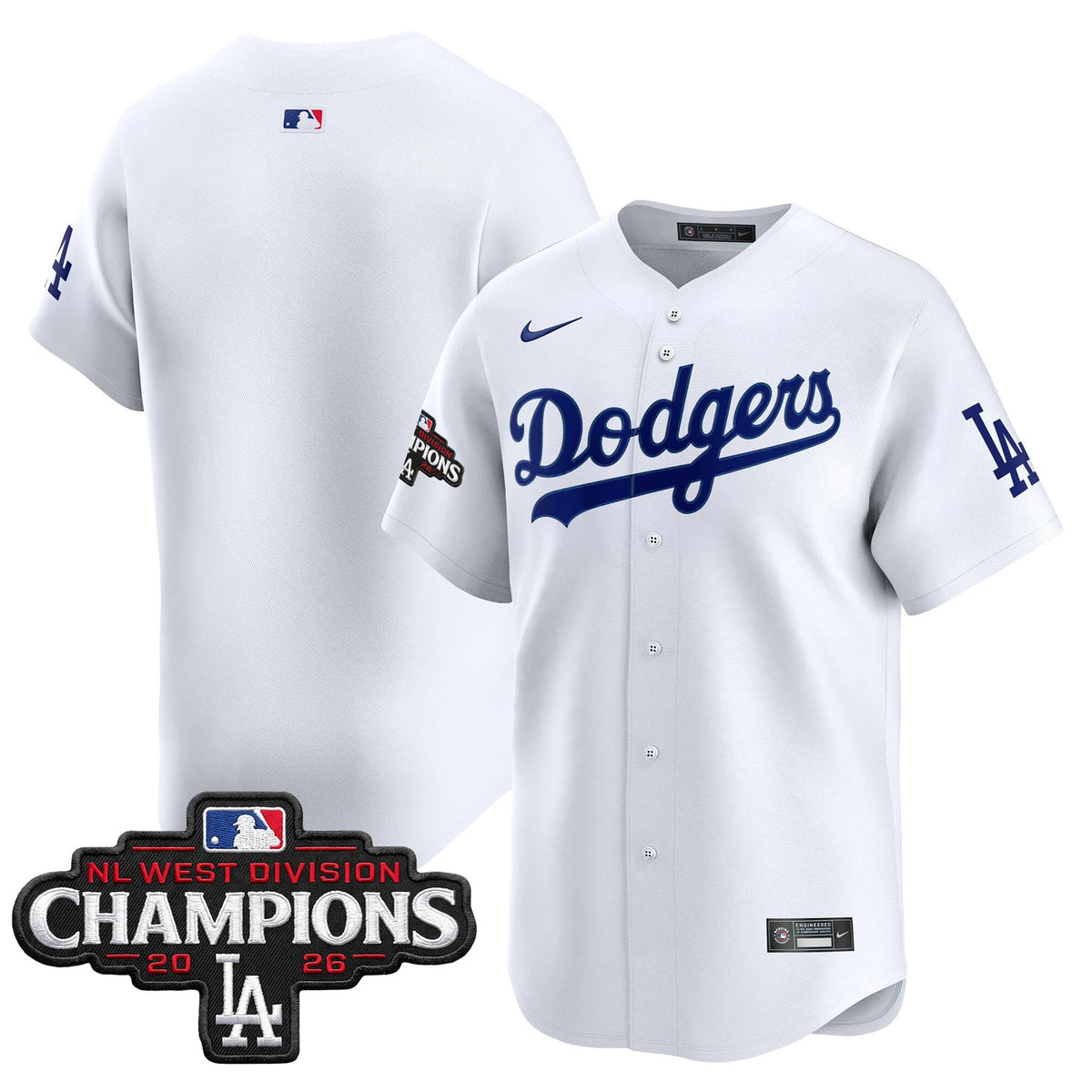 Men's Los Angeles Dodgers NL West Division Champions Patch Vapor Premier Limited Jersey - All Stitched