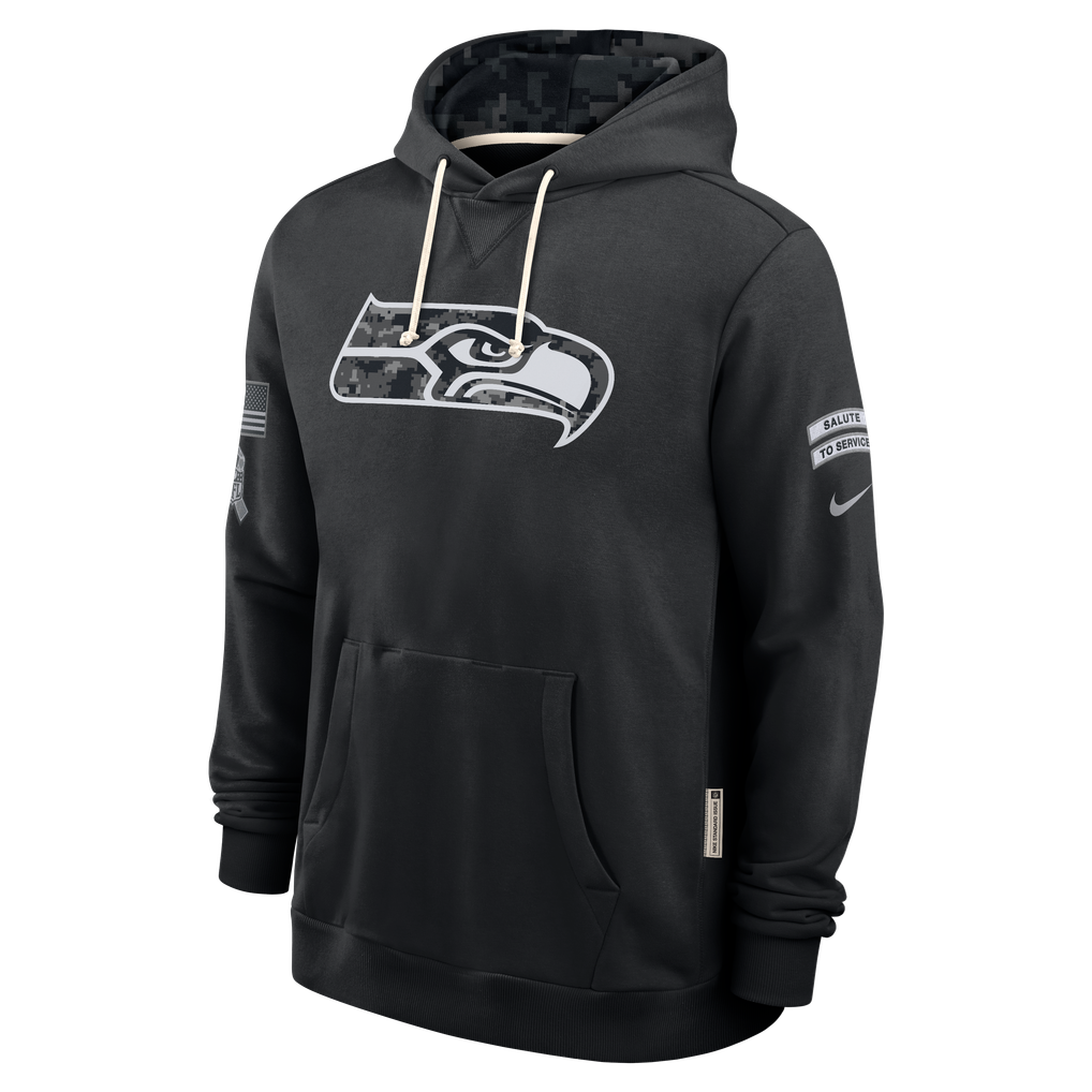 Men's Seattle Seahawks Black 2026 Salute to Service Sideline Dri-FIT Pullover Hoodie - image 3