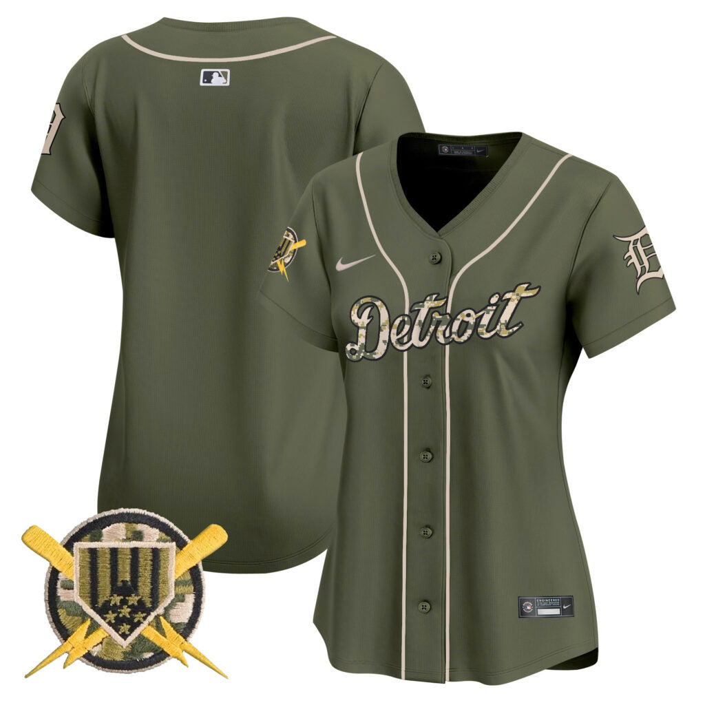 Detroit Tigers Armed Forces Day Vapor Premier Limited Jersey – Todo Cosido