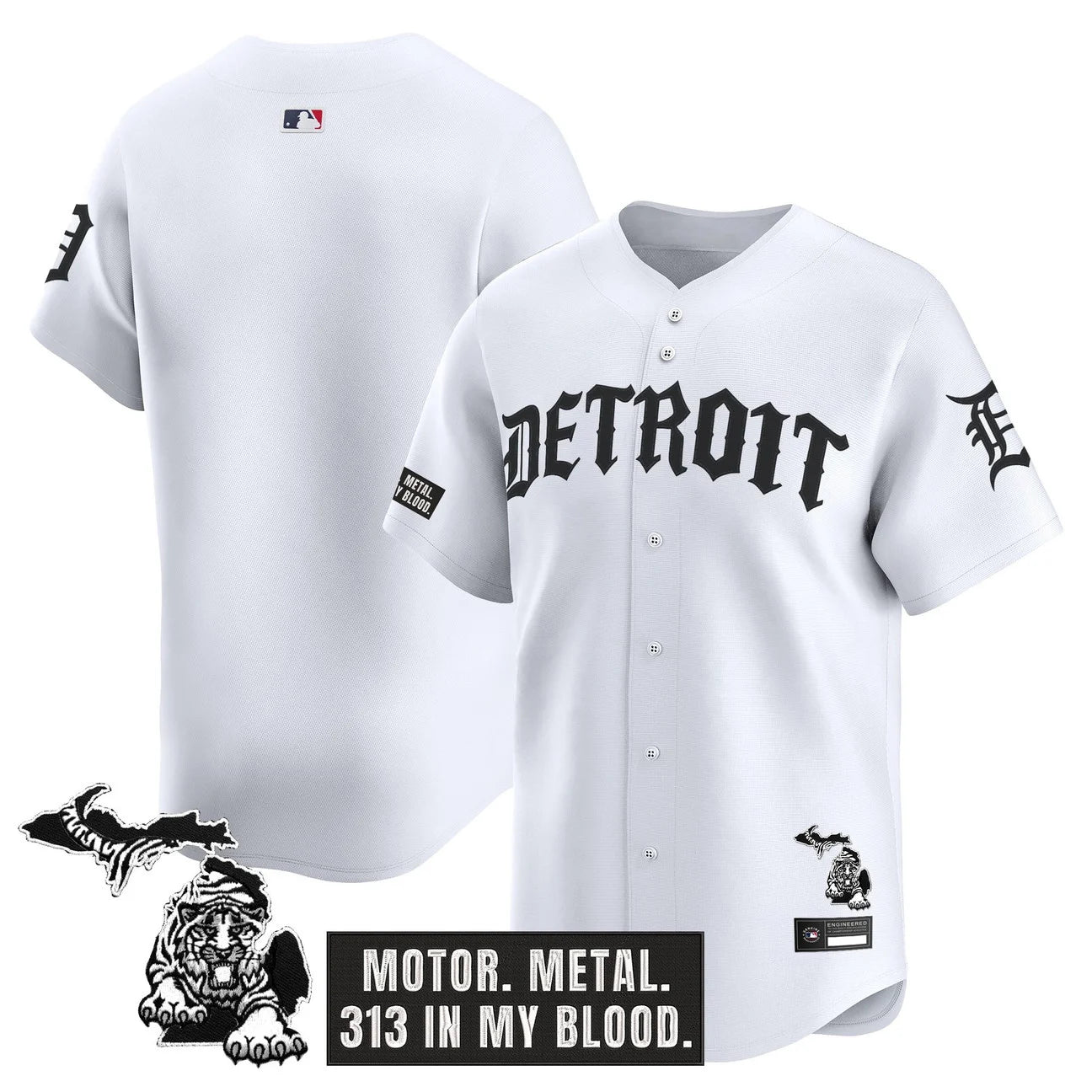 Jersey Vapor Premier de Edición Limitada 'Old English' de los Detroit Tigers para Hombre - Todo Bordado