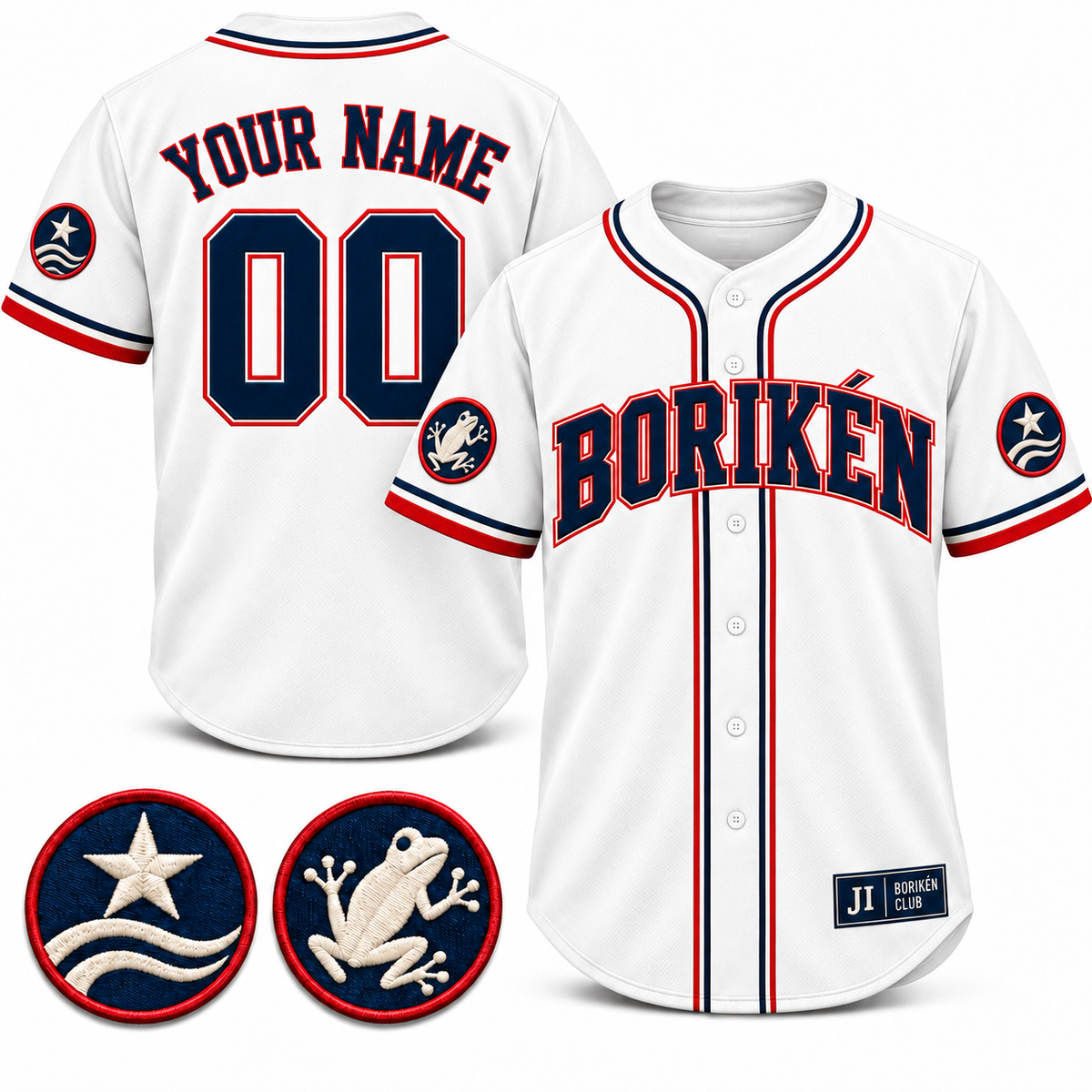 Borikén Club Custom Heritage Baseball Jersey - All Stitched - White product image