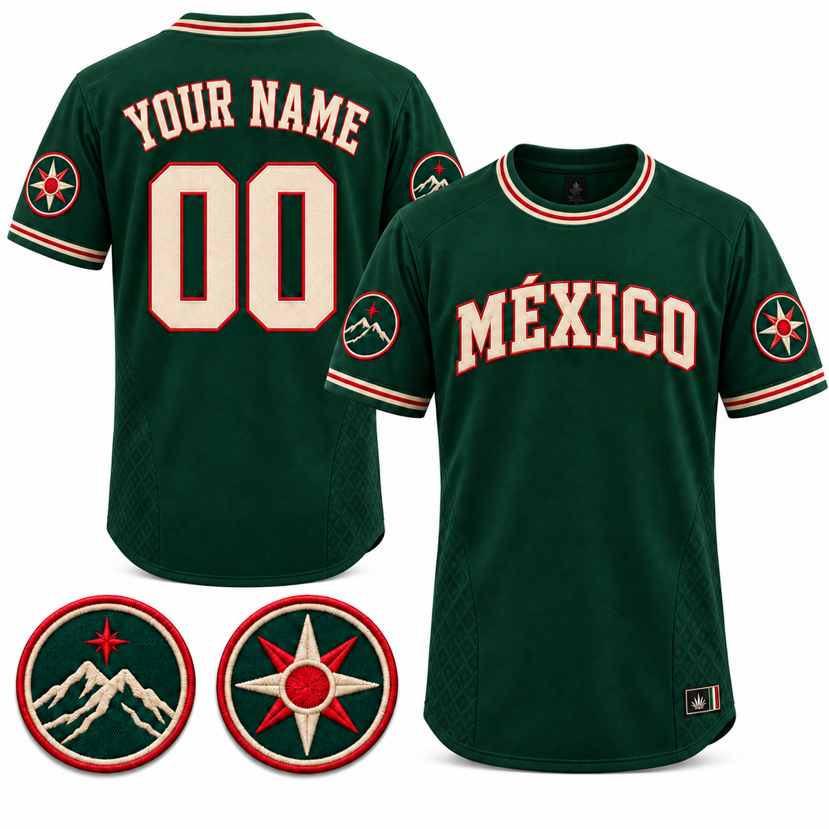 México Land & Sky Custom Football Jersey - All Stitched - Green product image