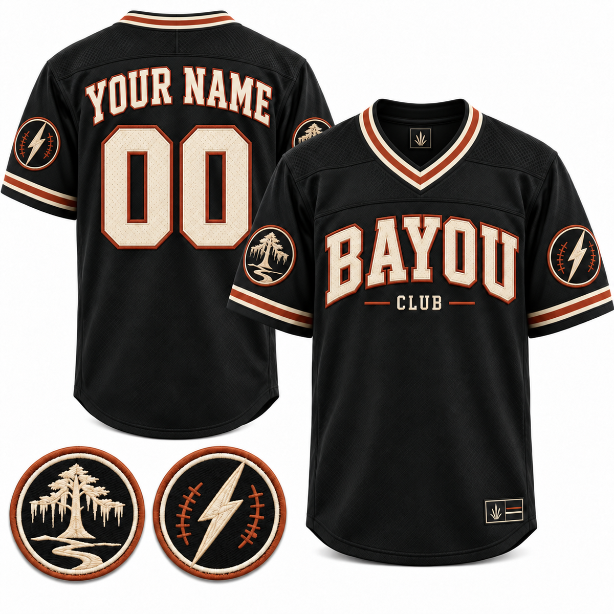 Bayou Club Custom American Football Jersey - All Stitched - Charcoal product image