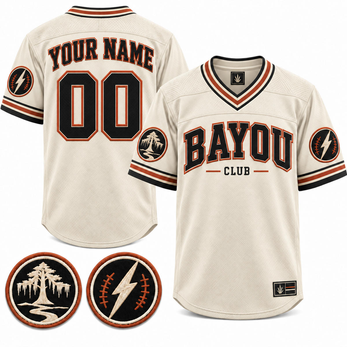 Bayou Club Custom American Football Jersey - All Stitched - Ivory product image