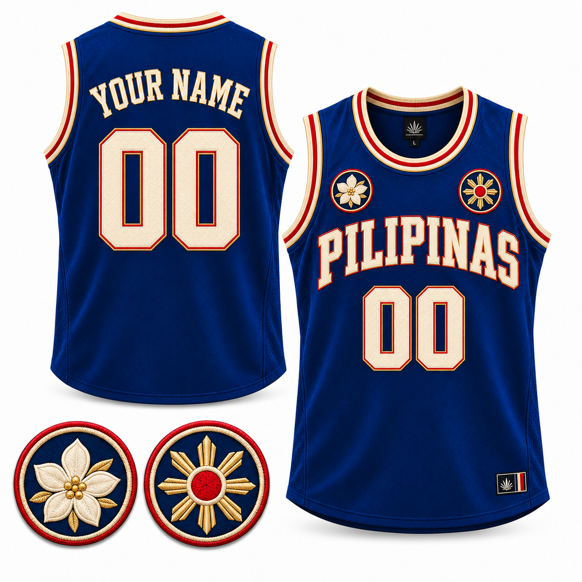 Pilipinas Heritage Custom Basketball Jersey - All Stitched - Blue product image