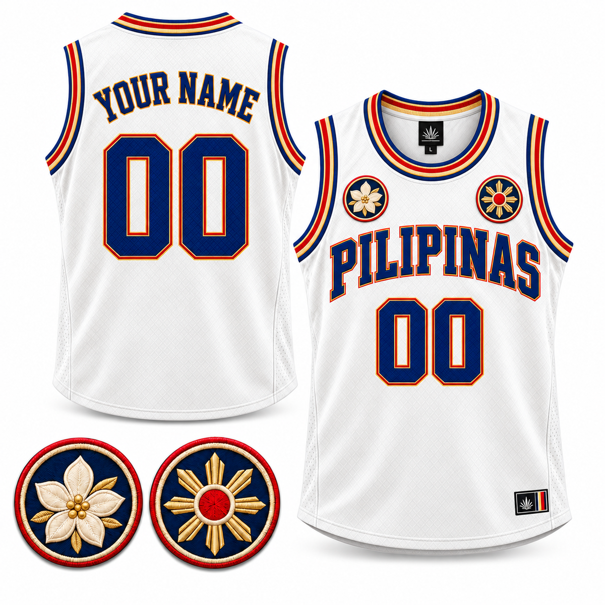 Pilipinas Heritage Custom Basketball Jersey - All Stitched - White product image