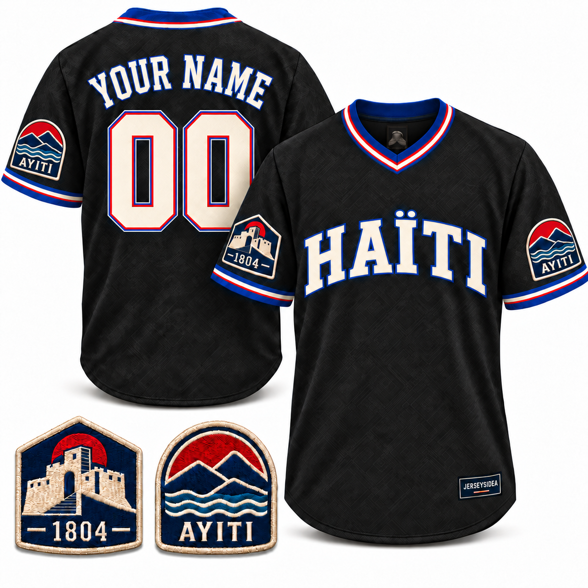 Haïti Citadelle Heritage Custom Soccer Jersey - All Stitched - Charcoal product image