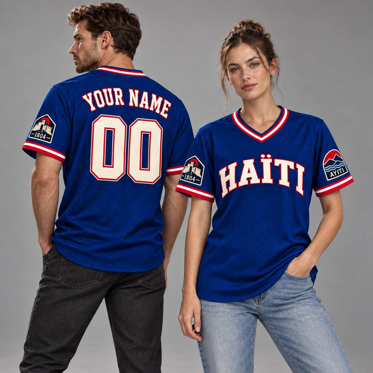 Haïti Citadelle Heritage Custom Soccer Jersey - All Stitched - Blue studio photo