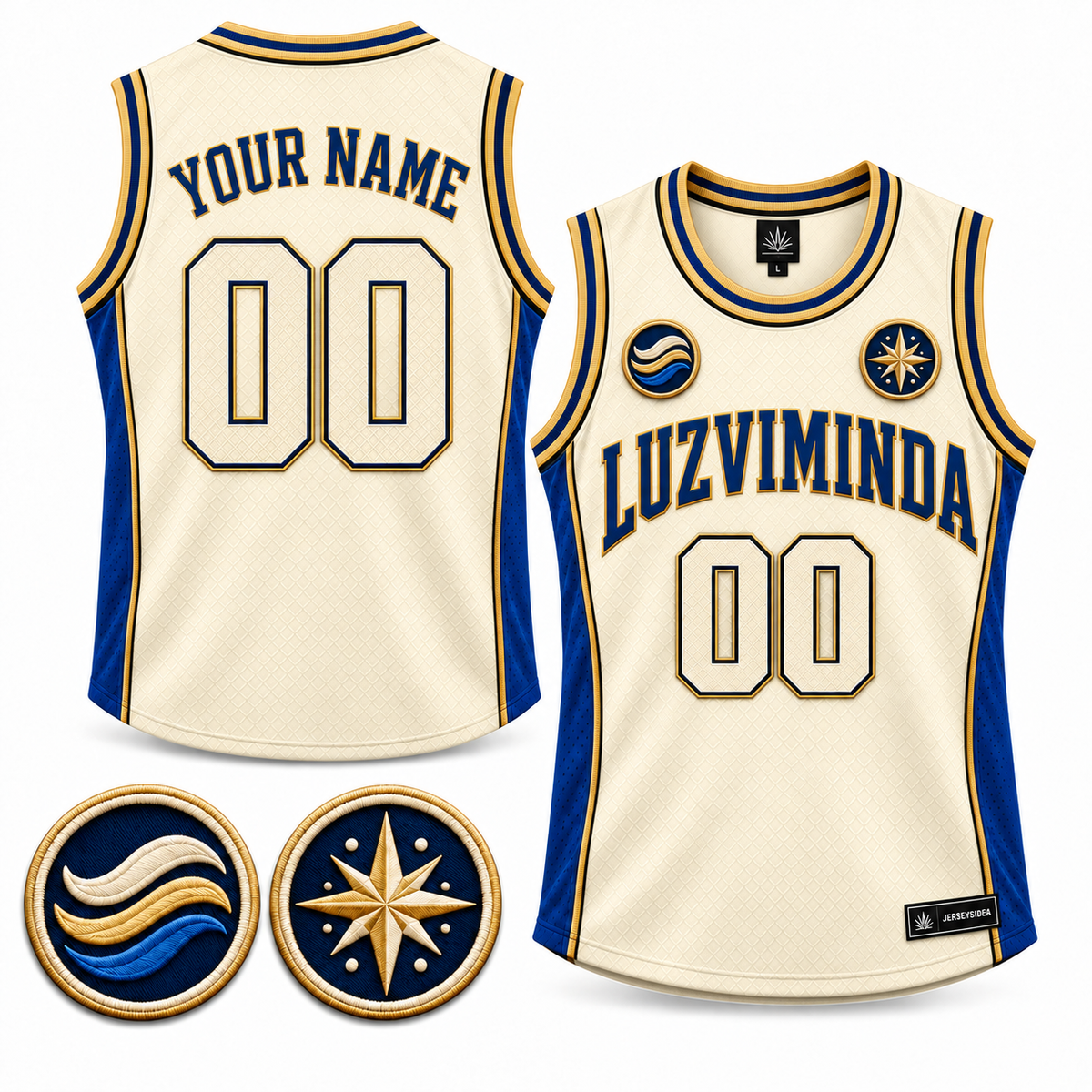 Luzviminda Atlas Custom Basketball Jersey - All Stitched - Ivory product image