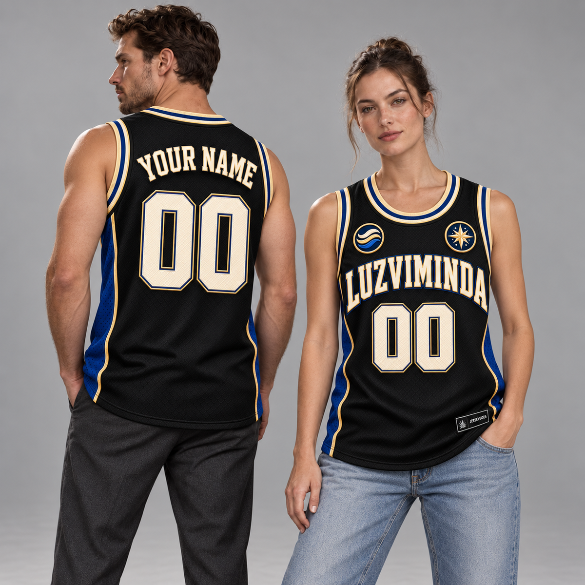 Luzviminda Atlas Custom Basketball Jersey - All Stitched - Black studio photo