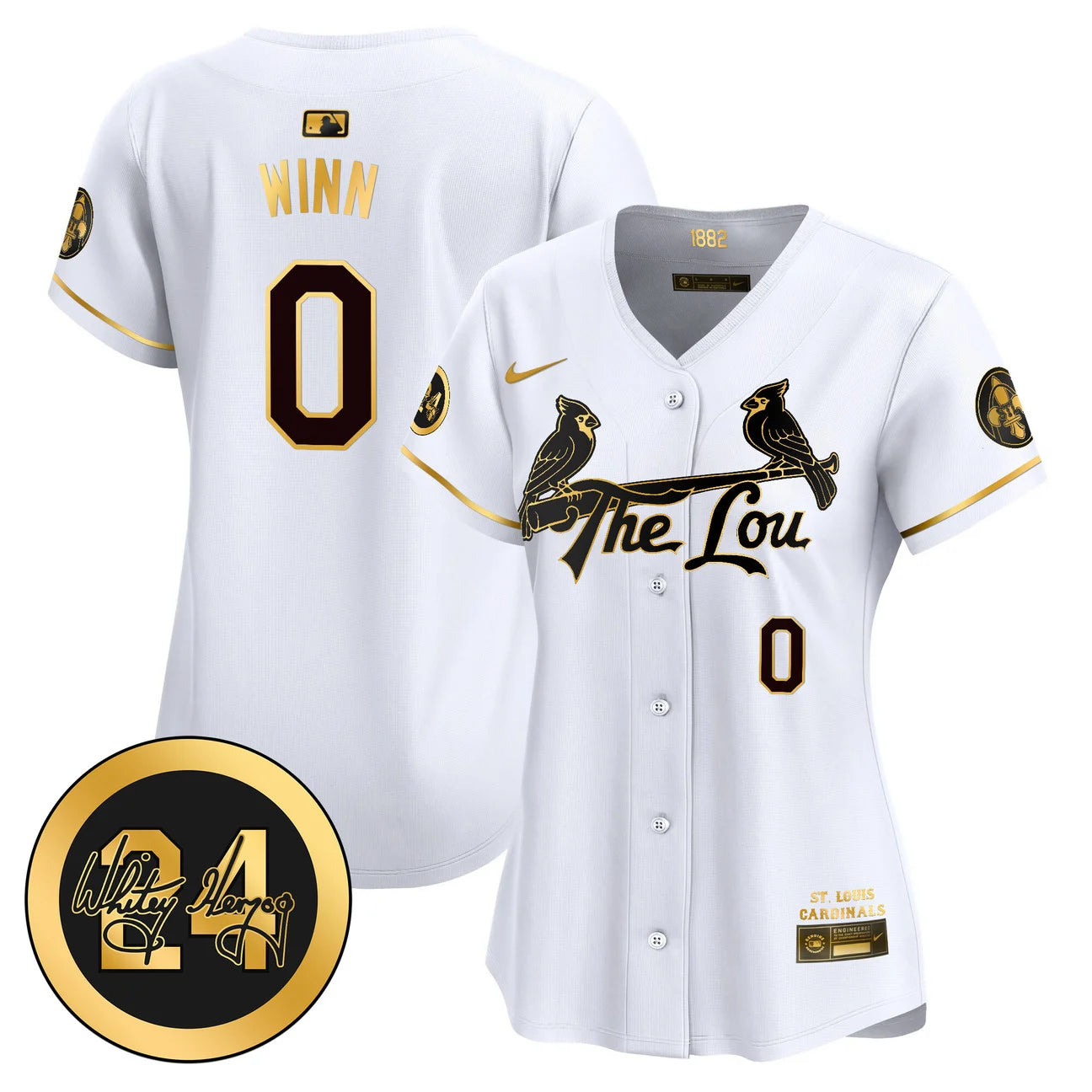 Women's St. Louis Cardinals 2024 City Connect Whitey Herzog Patch Vapor Premier Limited Jersey - All Stitched