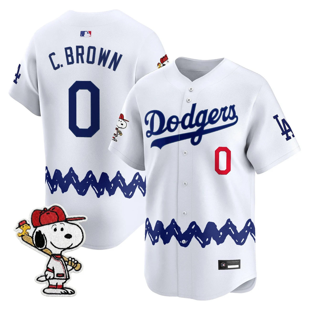 Men's Los Angeles Dodgers x Peanuts Vapor Premier Limited Jersey - Stitched