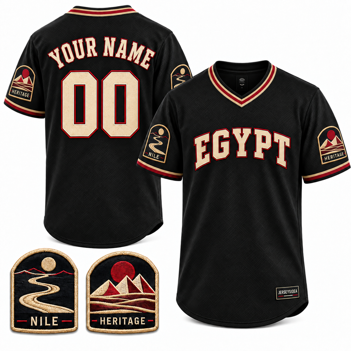 Egypt Nile Heritage Custom Soccer Jersey - All Stitched - Black product image