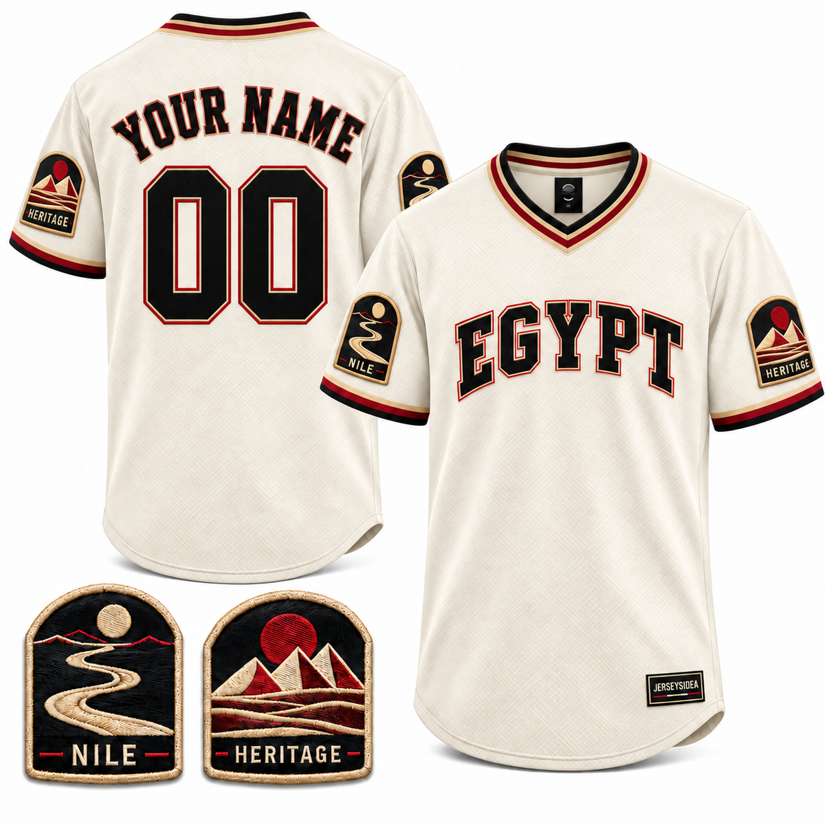 Egypt Nile Heritage Custom Soccer Jersey - All Stitched - Ivory product image
