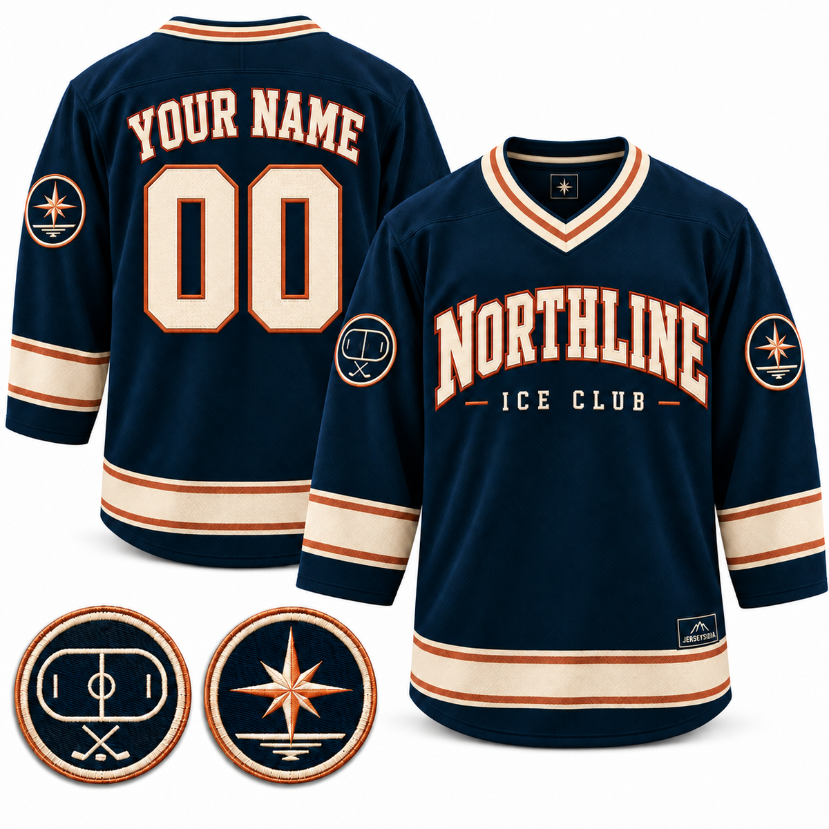 Northline Ice Club Custom Hockey Jersey - All Stitched - Navy product image