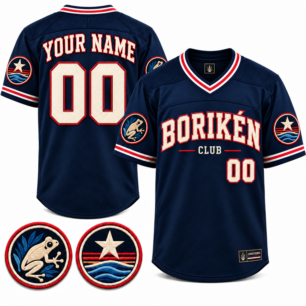 Borikén Coast Club Custom American Football Jersey - All Stitched - Navy product image