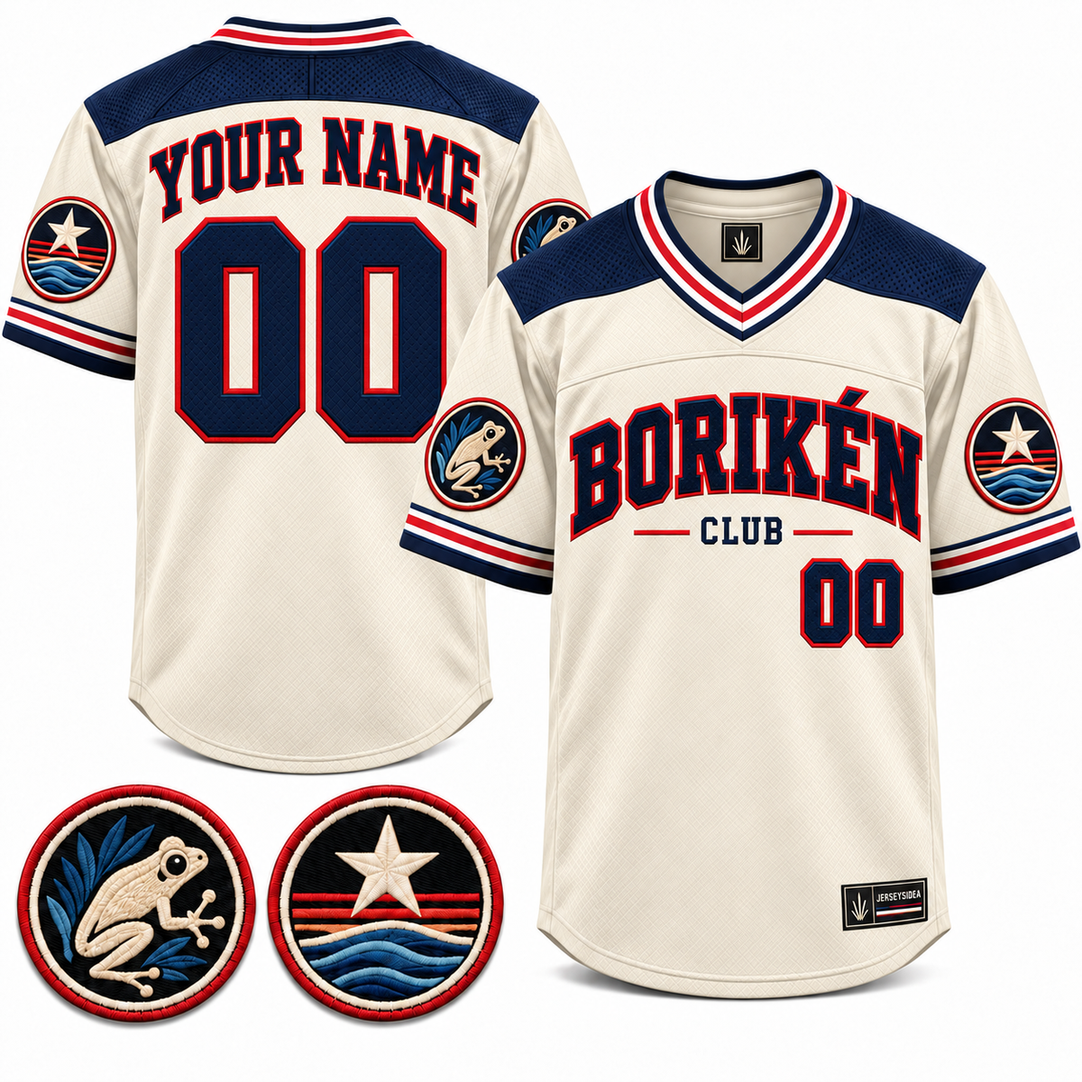 Borikén Coast Club Custom American Football Jersey - All Stitched - White product image