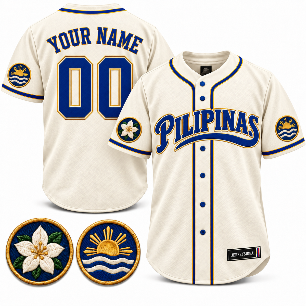 Pilipinas Coast Club Custom Baseball Jersey - All Stitched - White product image
