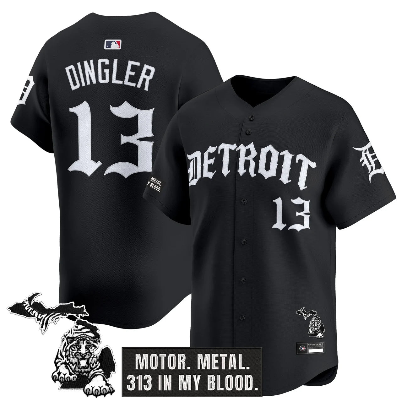 Jersey Vapor Premier de Edición Limitada 'Old English' de los Detroit Tigers para Hombre - Todo Bordado