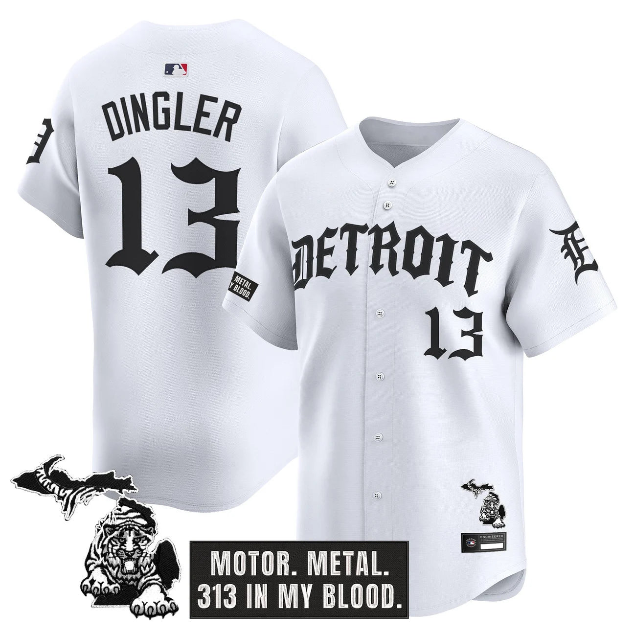 Jersey Vapor Premier de Edición Limitada 'Old English' de los Detroit Tigers para Hombre - Todo Bordado
