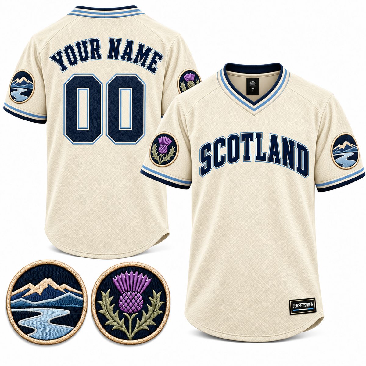 Scotland Highland Club Custom Soccer Jersey - All Stitched - Ivory product image