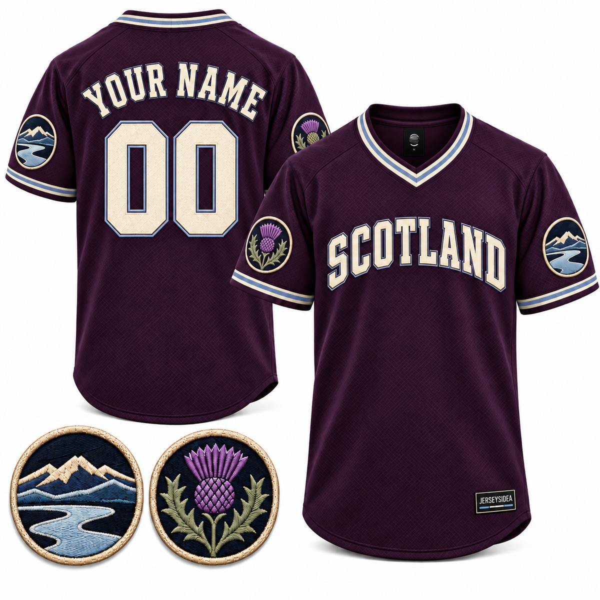 Scotland Highland Club Custom Soccer Jersey - All Stitched - Plum product image