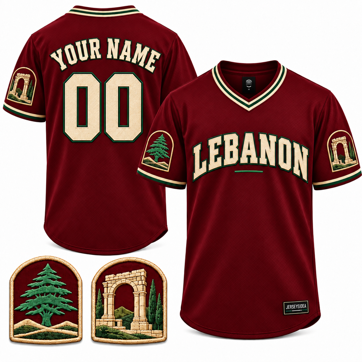 Lebanon Cedar & Stone Custom Soccer Jersey - All Stitched - Red product image