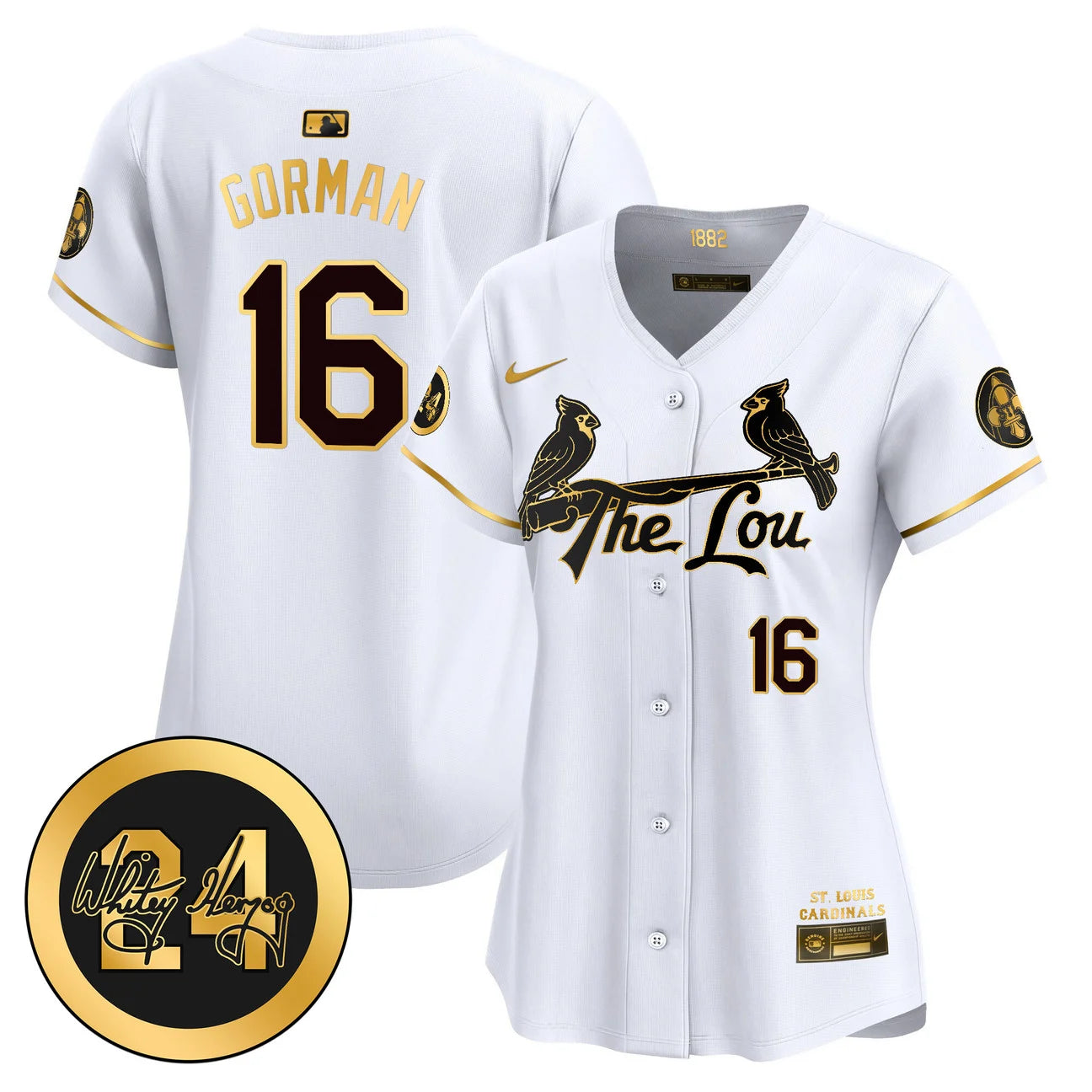 Women's St. Louis Cardinals 2024 City Connect Whitey Herzog Patch Vapor Premier Limited Jersey - All Stitched