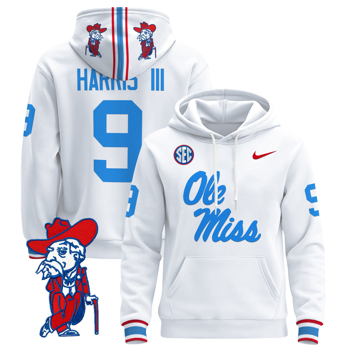 Men's Ole Miss Rebels 2026 Pullover Hoodie V2 - All Stitched