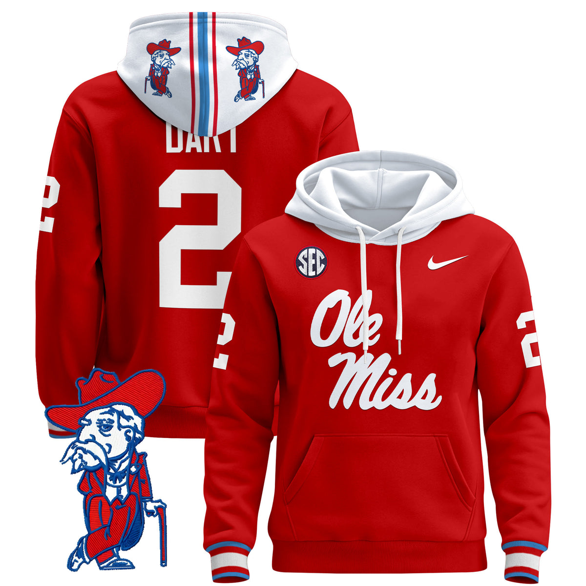 Men's Ole Miss Rebels 2026 Pullover Hoodie V2 - All Stitched