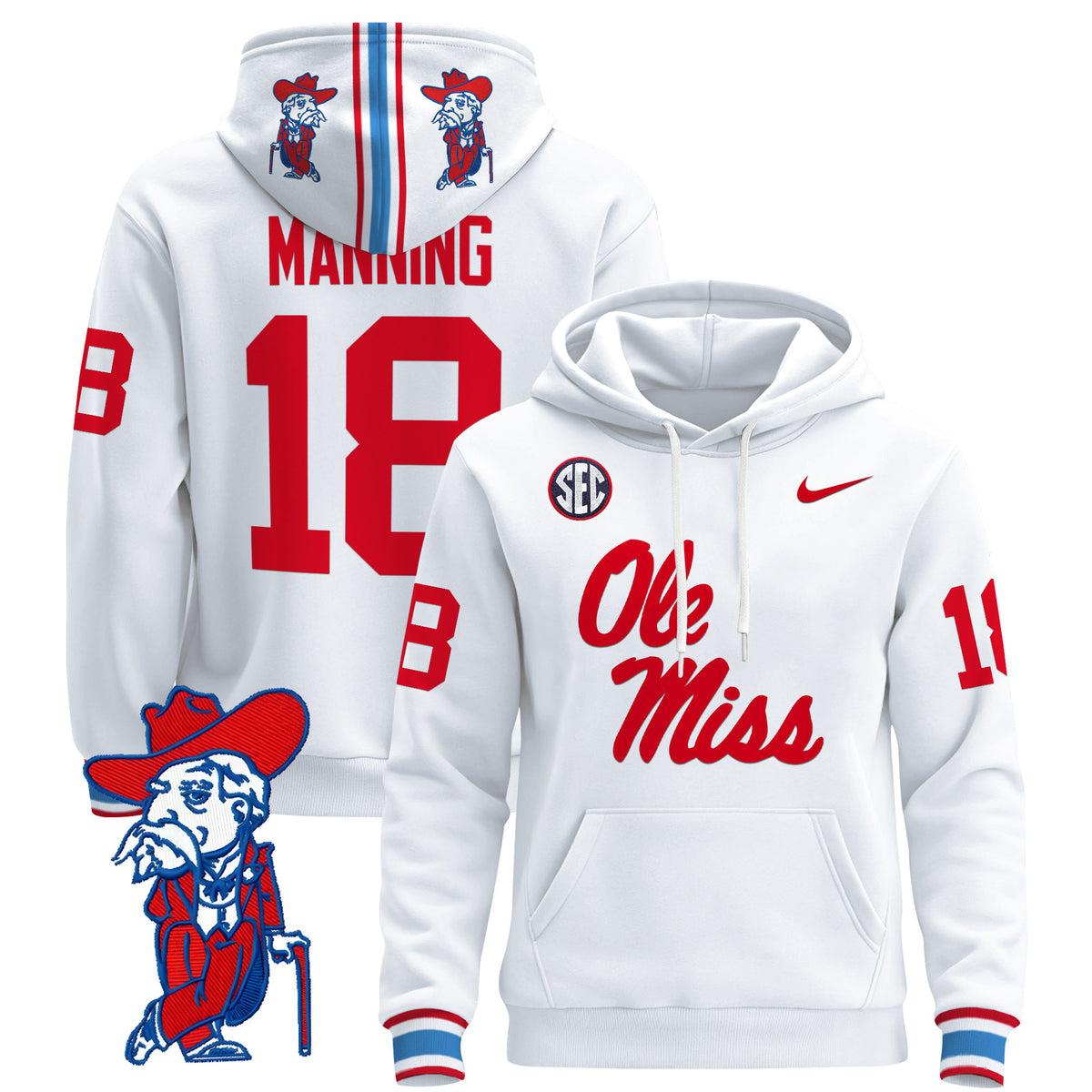 Men's Ole Miss Rebels 2026 Pullover Hoodie V2 - All Stitched