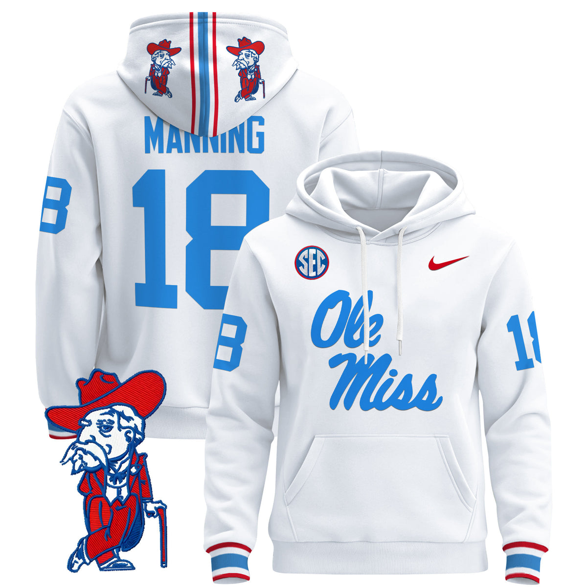 Men's Ole Miss Rebels 2026 Pullover Hoodie V2 - All Stitched