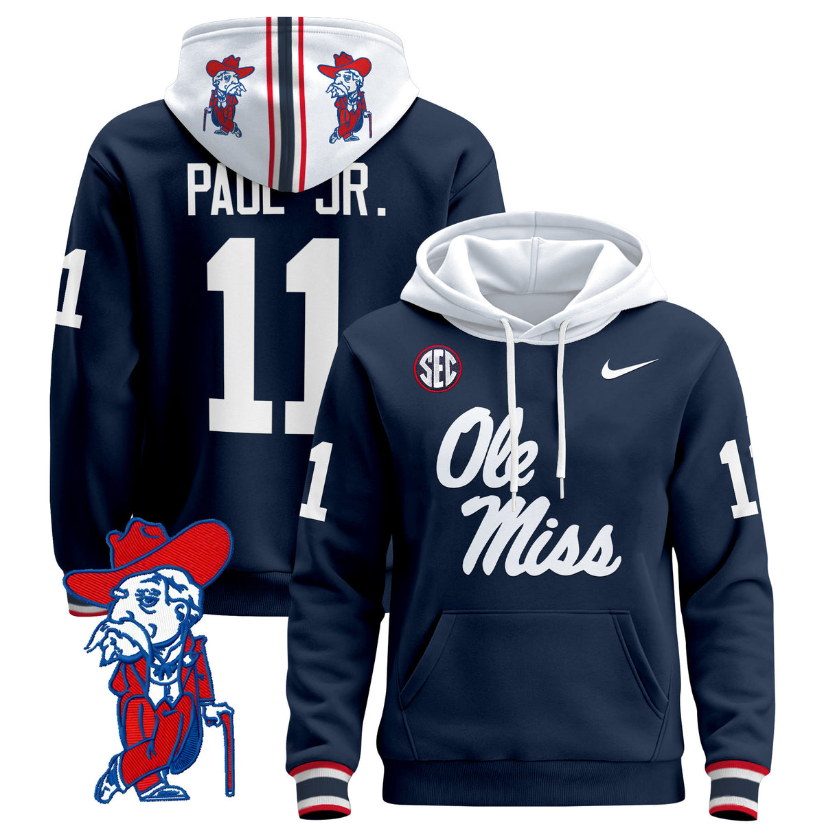 Men's Ole Miss Rebels 2026 Pullover Hoodie V2 - All Stitched