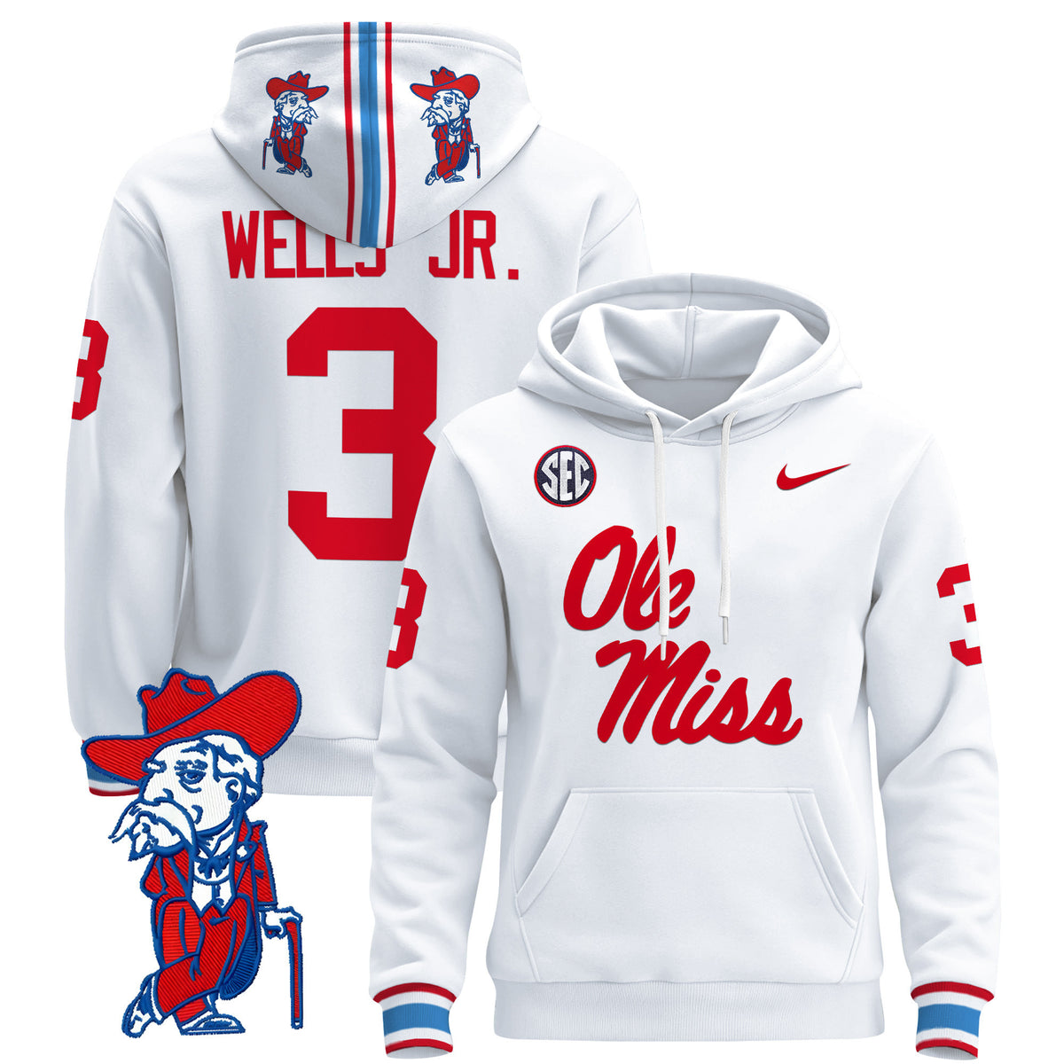 Men's Ole Miss Rebels 2026 Pullover Hoodie V2 - All Stitched