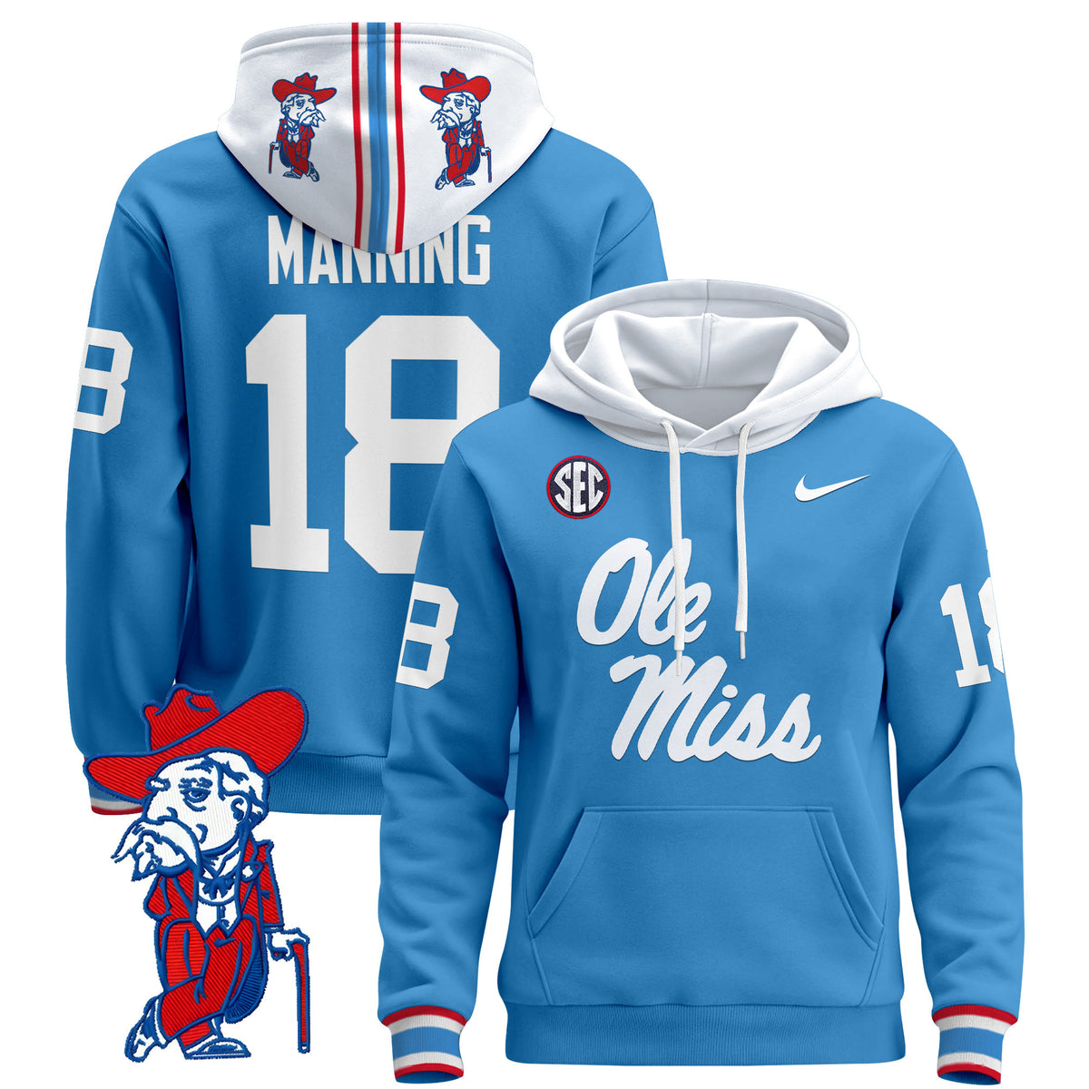 Men's Ole Miss Rebels 2026 Pullover Hoodie V2 - All Stitched