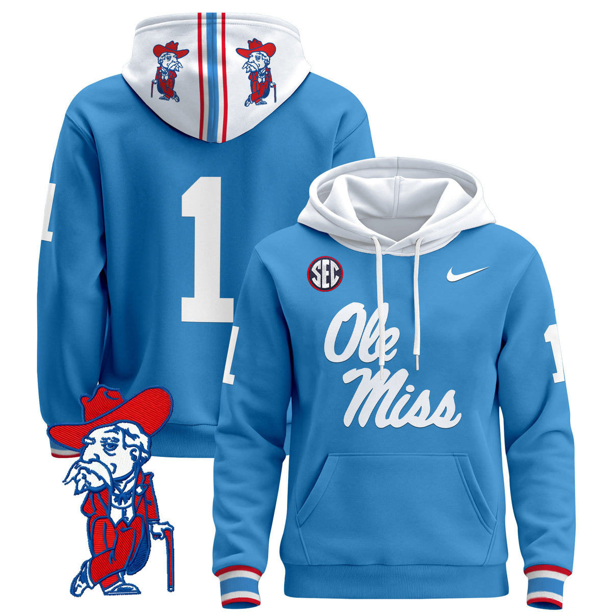 Men's Ole Miss Rebels 2026 Pullover Hoodie V2 - All Stitched