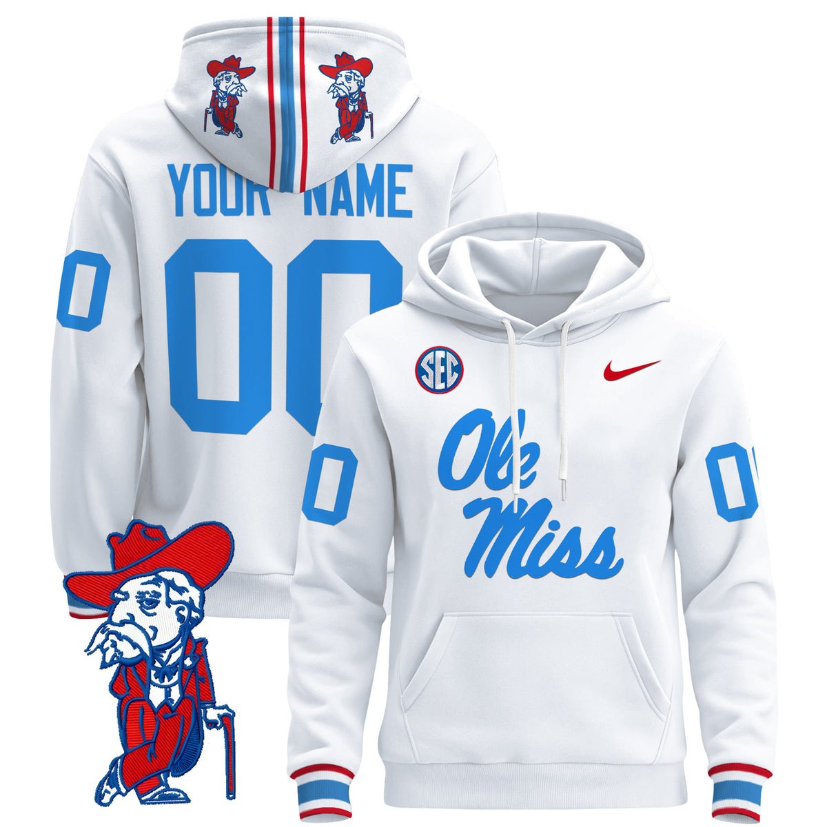 Ole Miss Rebels 2026 Custom Pullover Hoodie V2 - All Stitched