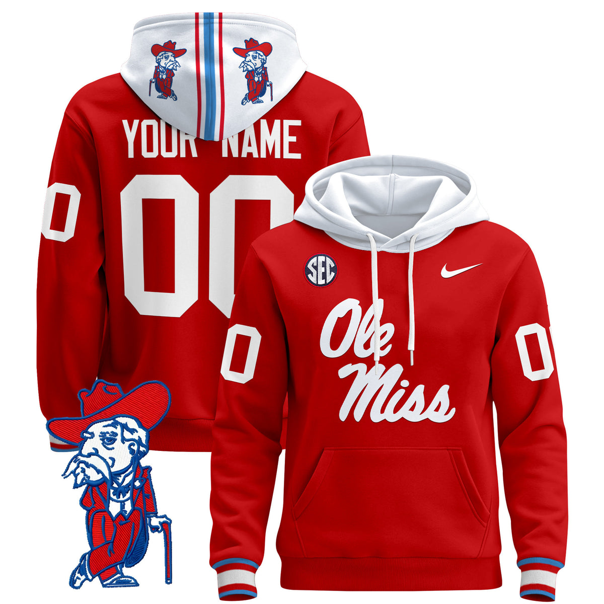 Ole Miss Rebels 2026 Custom Pullover Hoodie V2 - All Stitched