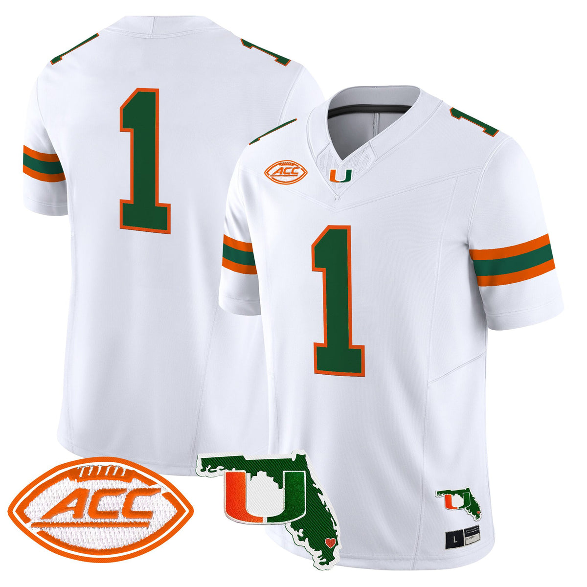 Men's Miami Hurricanes 2026 Florida Patch Vapor Limited Jersey - All Stitched