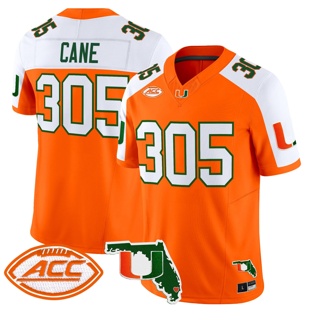 Men's Miami Hurricanes 2026 Florida Patch Vapor Limited Jersey - All Stitched