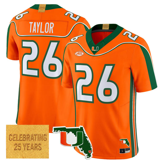 Men's Miami Hurricanes 2001 Throwback Vapor Limited Jersey - Florida Patch - All Stitched