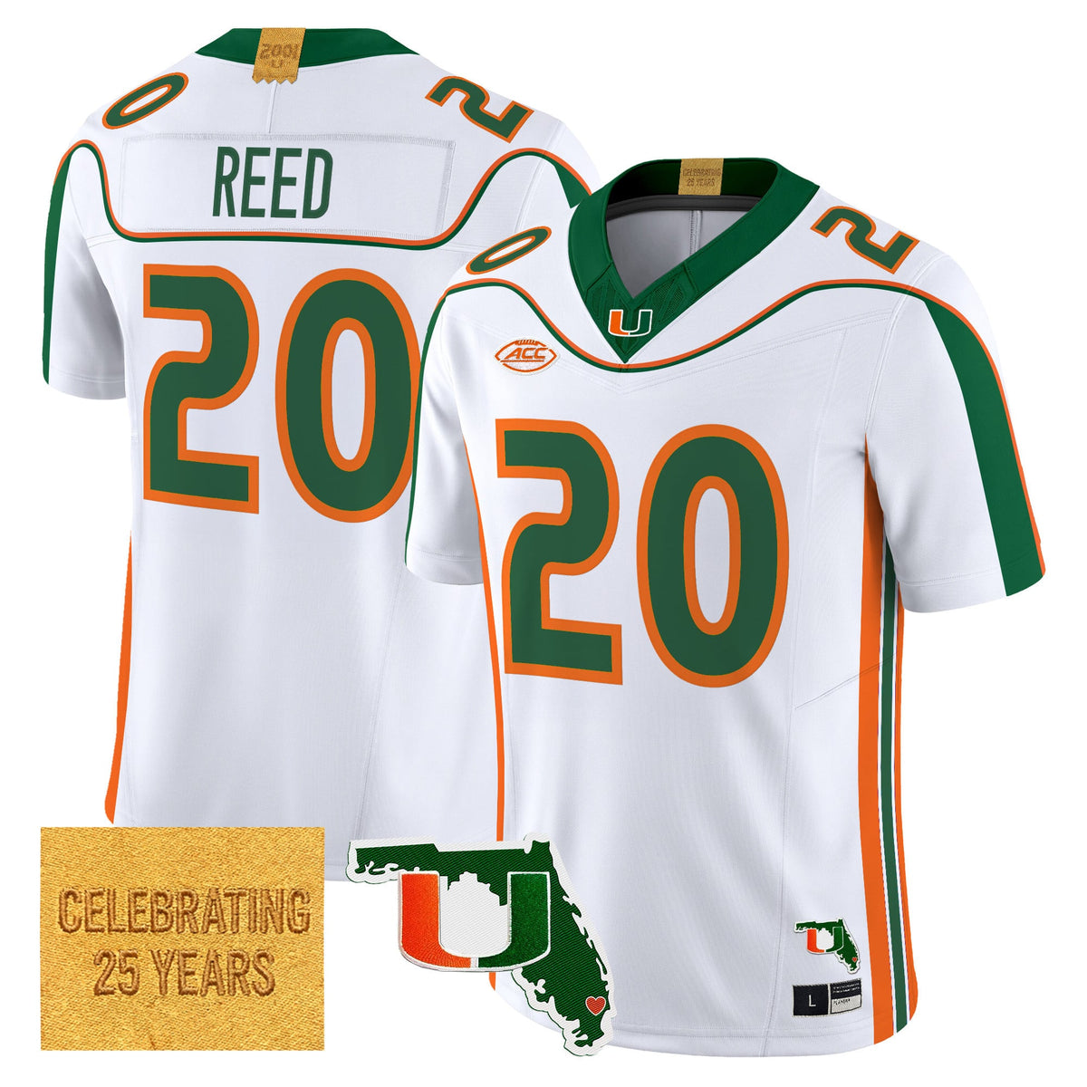 Men's Miami Hurricanes 2001 Throwback Vapor Limited Jersey - Florida Patch - All Stitched