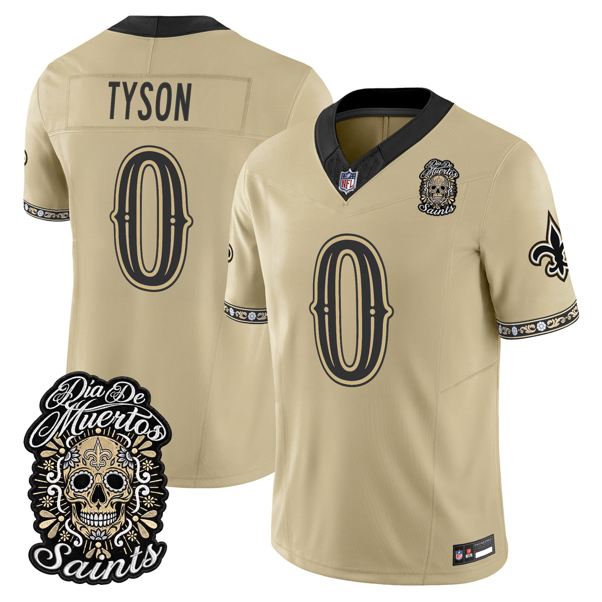 Men's New Orleans Saints Día de los Muertos Vapor Limited Jersey - All Stitched