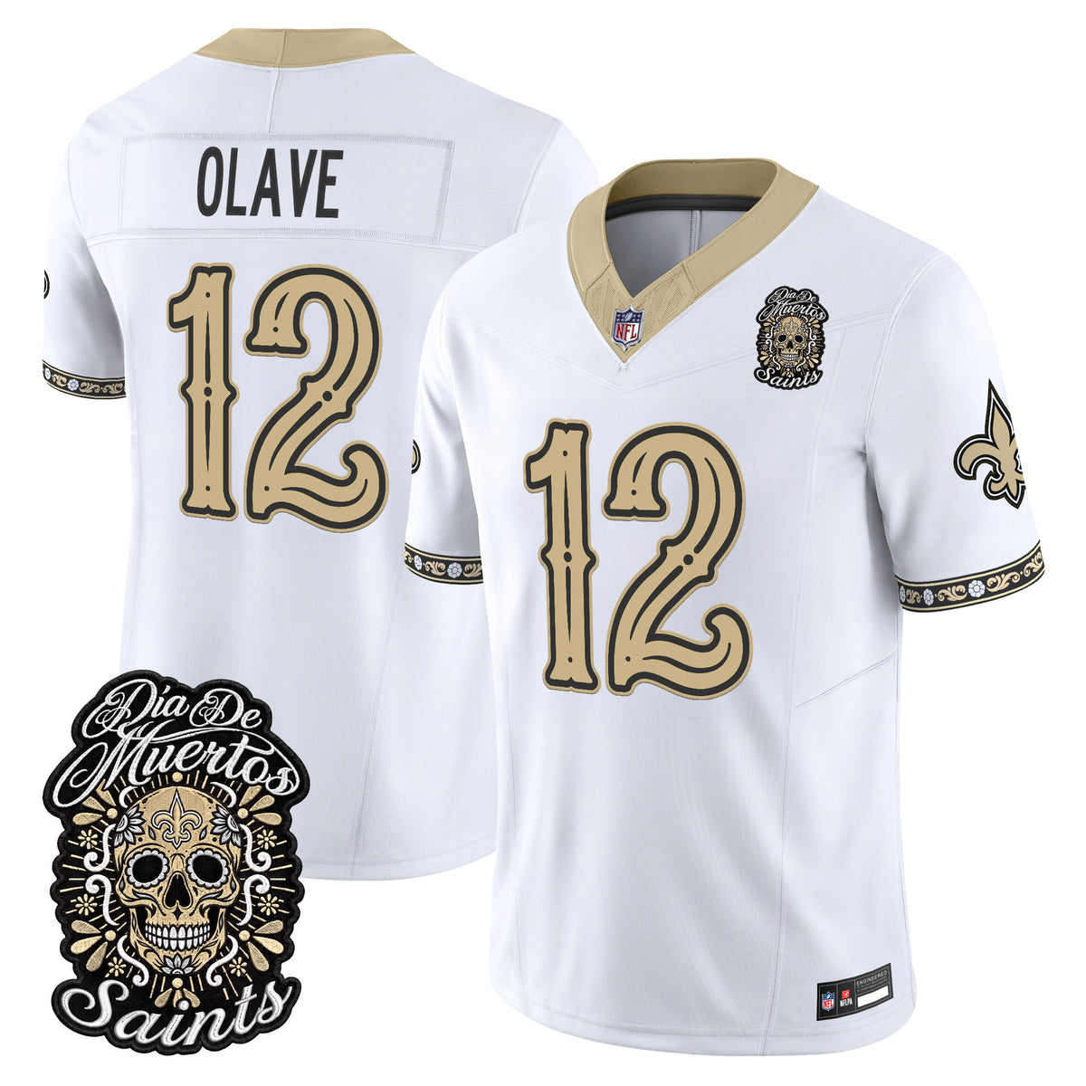Men's New Orleans Saints Día de los Muertos Vapor Limited Jersey - All Stitched