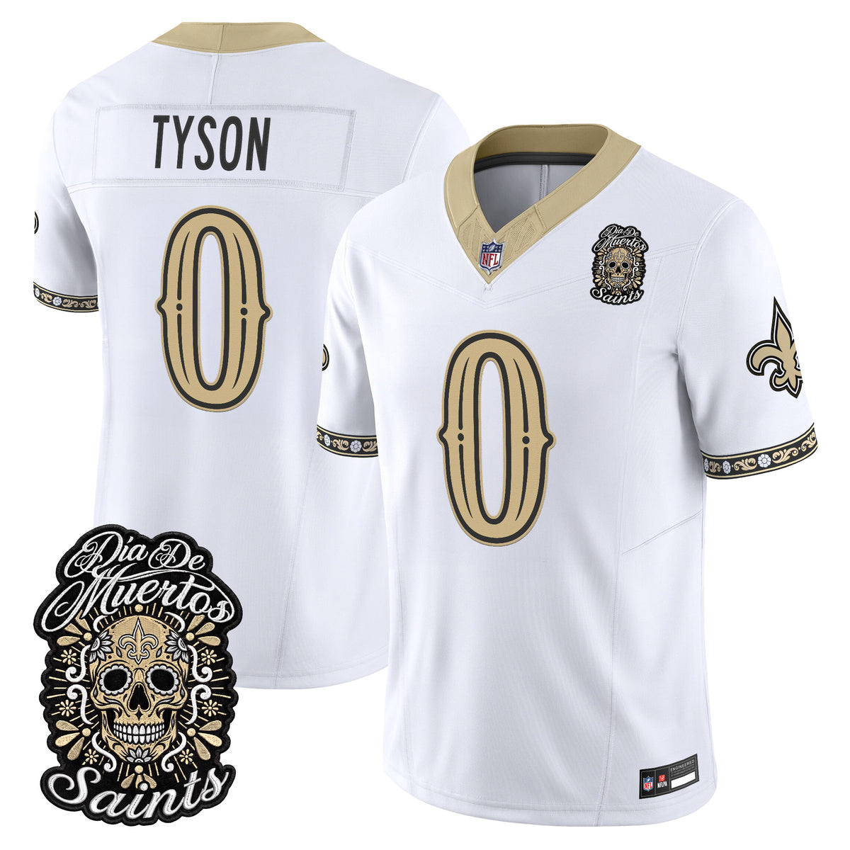 Men's New Orleans Saints Día de los Muertos Vapor Limited Jersey - All Stitched