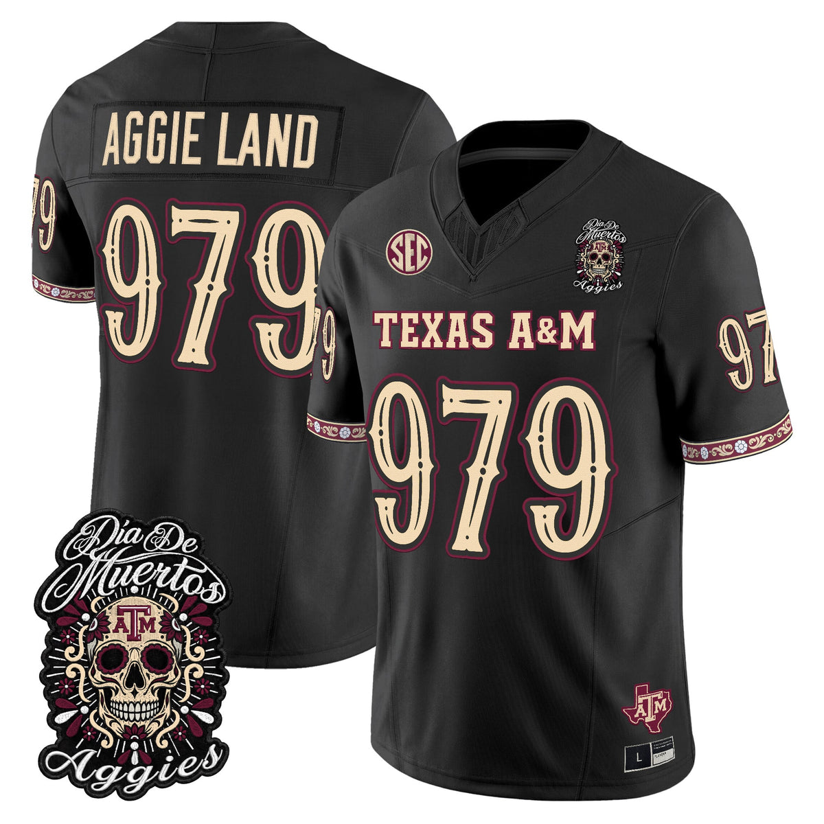 Men's Texas A&M Aggies Día de los Muertos Vapor Limited Jersey - All Stitched