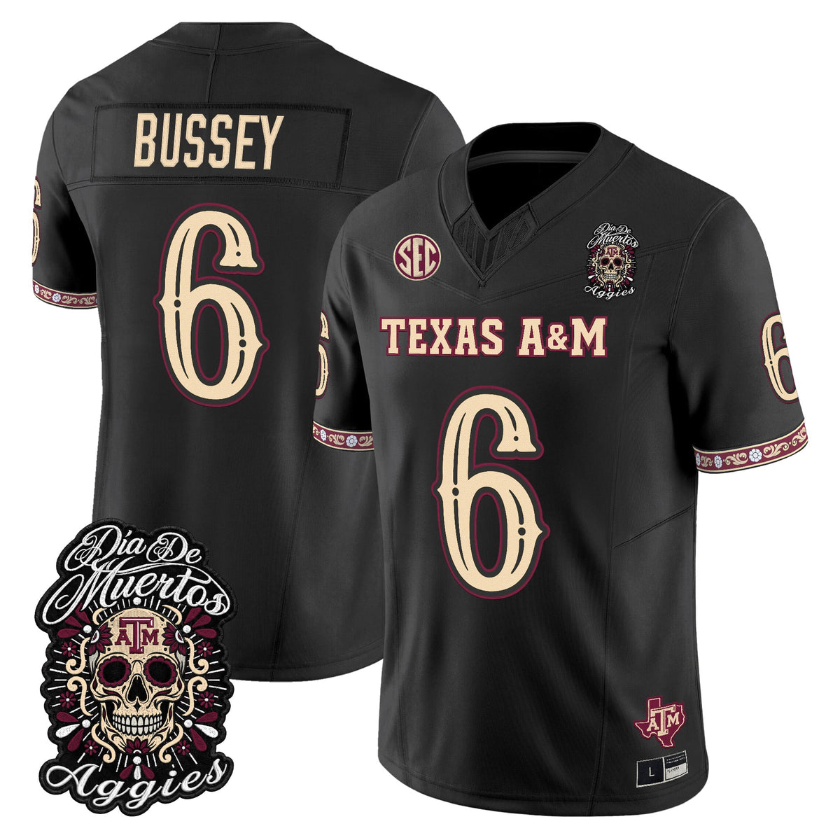 Men's Texas A&M Aggies Día de los Muertos Vapor Limited Jersey - All Stitched